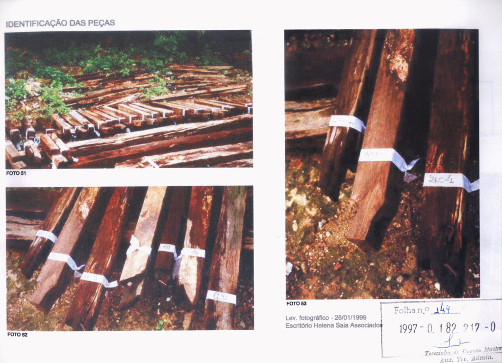 Fig.4 a 6. Peças de madeira remanescentes em 1997 e sua posição no edifício (fonte: processo 1997-0.182.217-0)